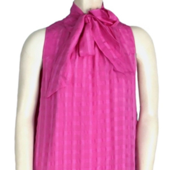 Marie Oliver 100% Silk Ali Flounce Tie Neck Dress in Pink Size Medium - Picture 4 of 6